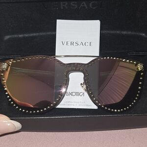 Versace Aviator Rose Gold Sunglasses